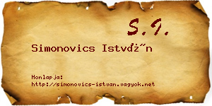 Simonovics István névjegykártya